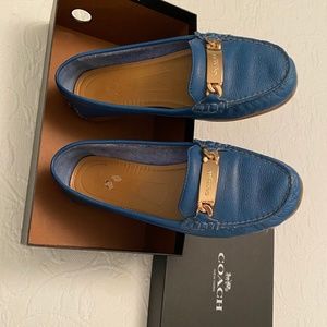 Coach blue leather loafers